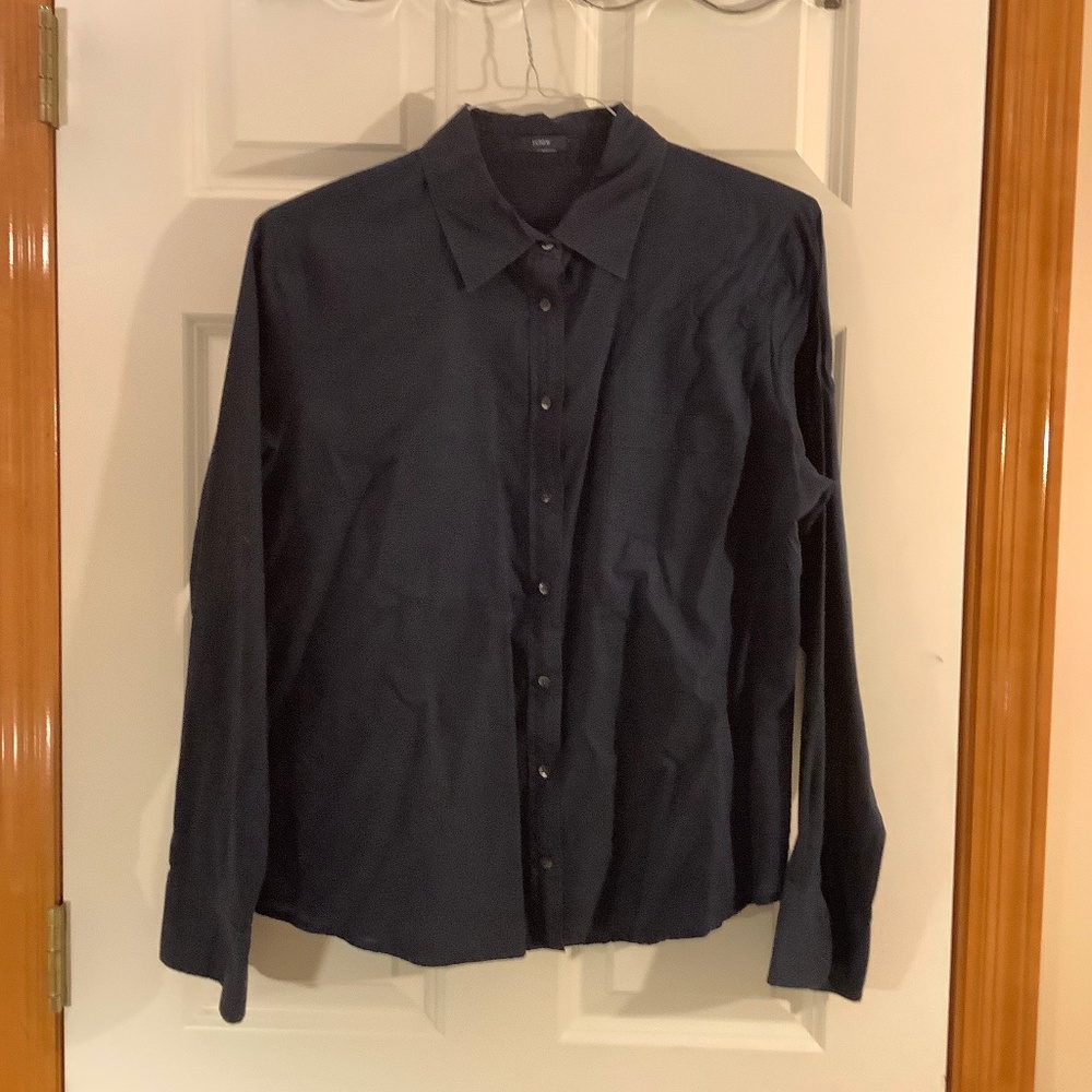 J Crew Dark Blue Button Up Shirt